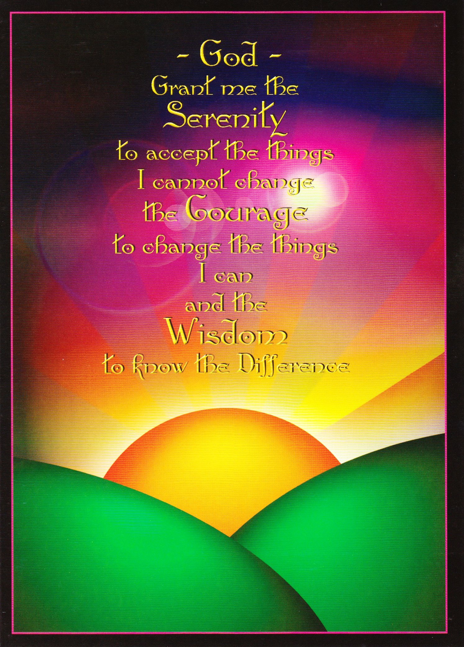Serenity Prayer Sunrise Card